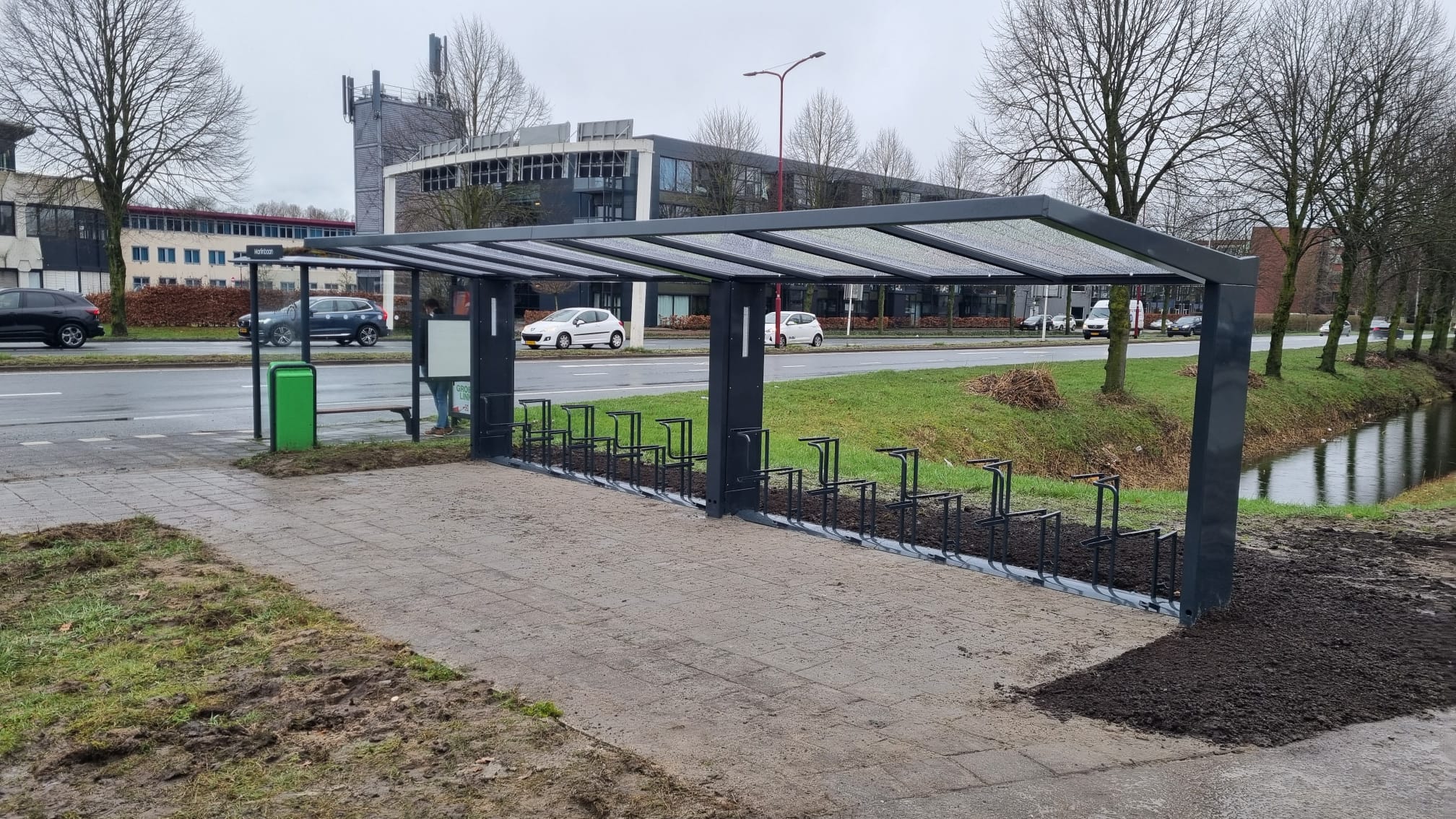 T-Hide fietsoverkapping - Krait fietsenrekken - Klaver Fietsparkeren